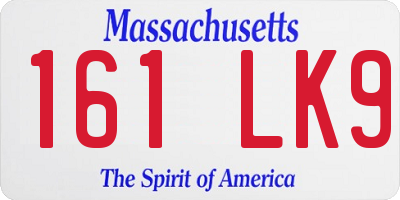 MA license plate 161LK9