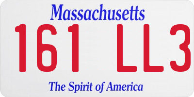 MA license plate 161LL3