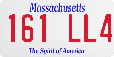 MA license plate 161LL4