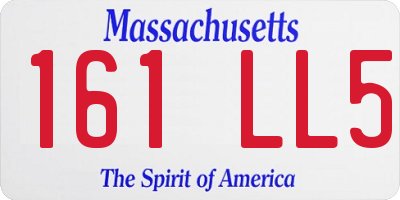 MA license plate 161LL5