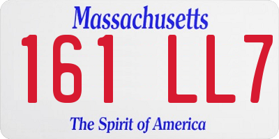 MA license plate 161LL7