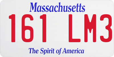 MA license plate 161LM3