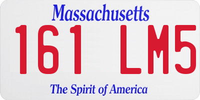MA license plate 161LM5