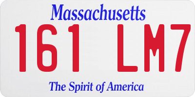 MA license plate 161LM7