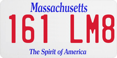 MA license plate 161LM8