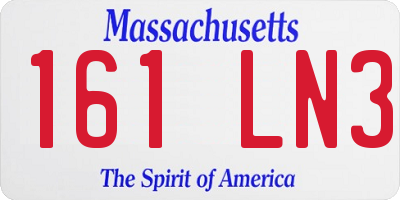 MA license plate 161LN3