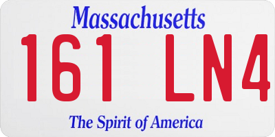 MA license plate 161LN4