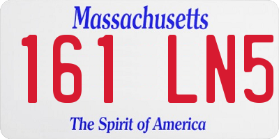 MA license plate 161LN5