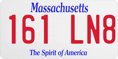 MA license plate 161LN8