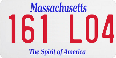 MA license plate 161LO4