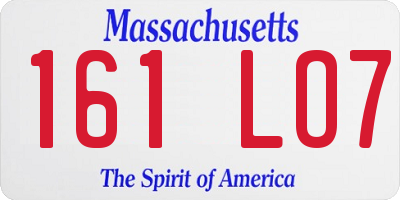MA license plate 161LO7