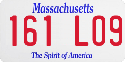 MA license plate 161LO9
