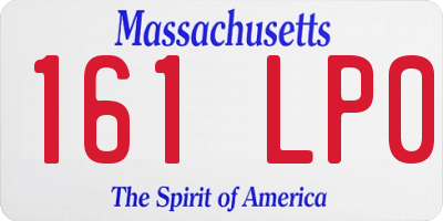 MA license plate 161LP0