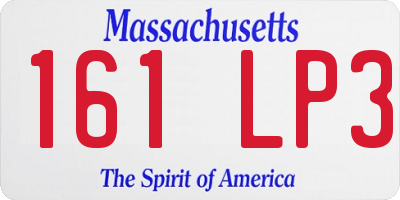 MA license plate 161LP3