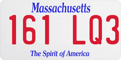 MA license plate 161LQ3