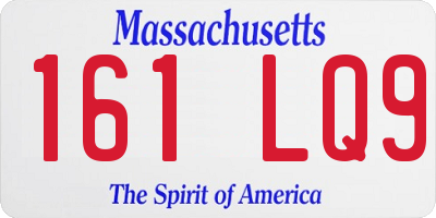 MA license plate 161LQ9