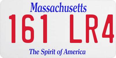 MA license plate 161LR4