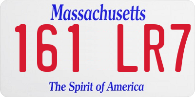 MA license plate 161LR7