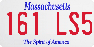 MA license plate 161LS5