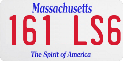 MA license plate 161LS6
