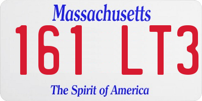 MA license plate 161LT3