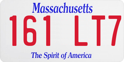 MA license plate 161LT7