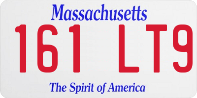 MA license plate 161LT9