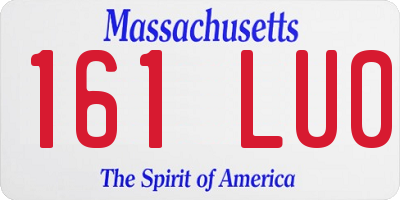 MA license plate 161LU0