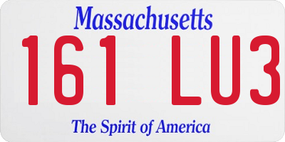 MA license plate 161LU3