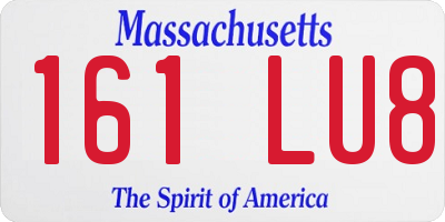 MA license plate 161LU8