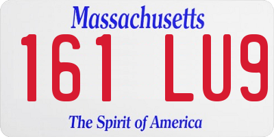 MA license plate 161LU9
