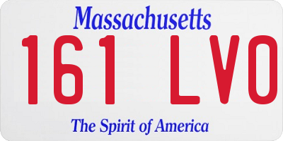 MA license plate 161LV0