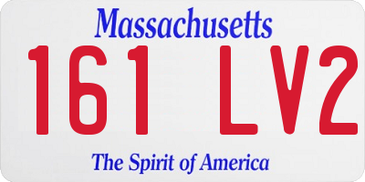 MA license plate 161LV2