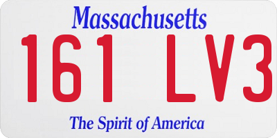MA license plate 161LV3