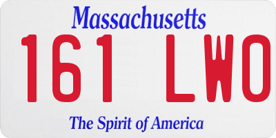 MA license plate 161LW0