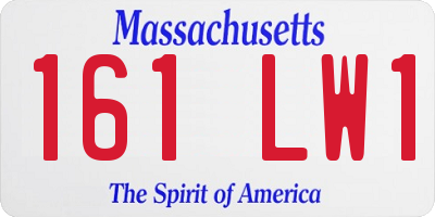 MA license plate 161LW1