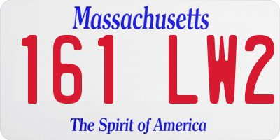 MA license plate 161LW2