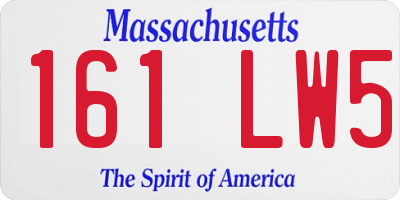 MA license plate 161LW5