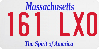 MA license plate 161LX0