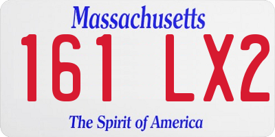 MA license plate 161LX2