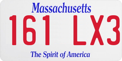 MA license plate 161LX3