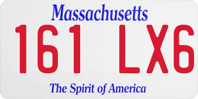 MA license plate 161LX6