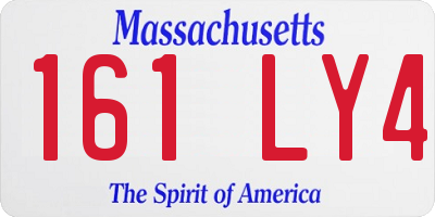 MA license plate 161LY4