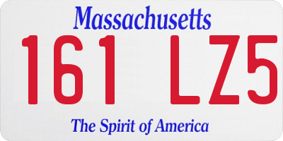MA license plate 161LZ5
