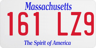 MA license plate 161LZ9