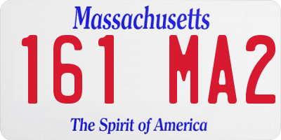 MA license plate 161MA2