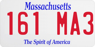 MA license plate 161MA3