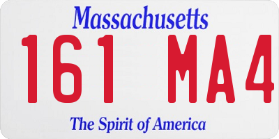 MA license plate 161MA4