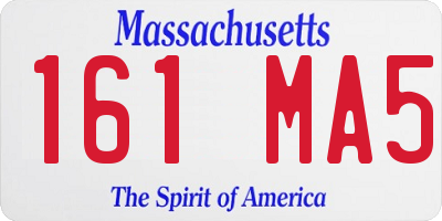 MA license plate 161MA5