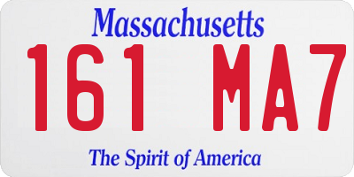MA license plate 161MA7